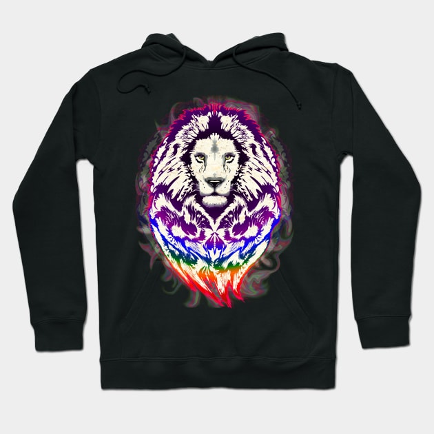 Lion Psychedelic Pop Art Hoodie by BluedarkArt